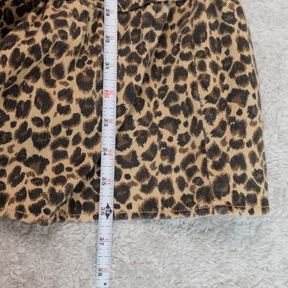 She Street Leopard Print Tan Denim Tiered Shirt Dress Womens Size SM - Picture 6 of 14